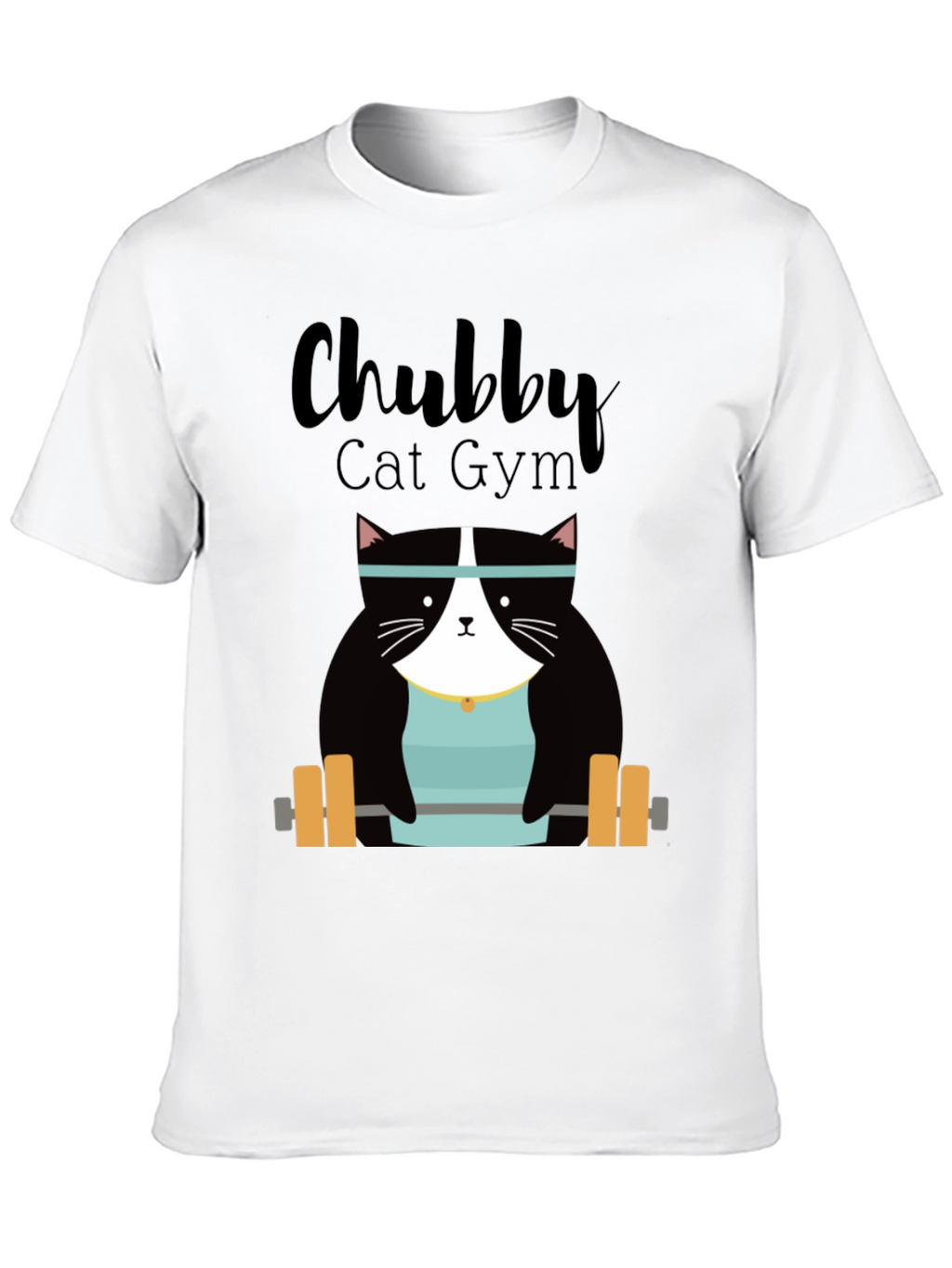 Chubby Cat Gym T-Shirt - Weightlifting Kitty Tee