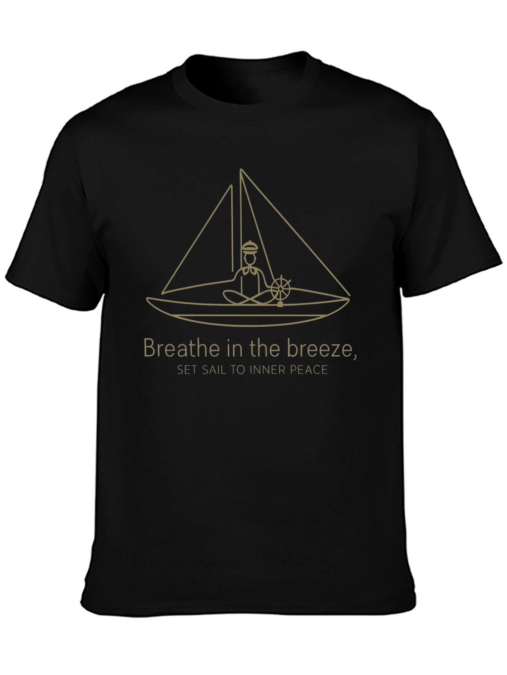 Breathe in the Breeze Black Graphic T-Shirt
