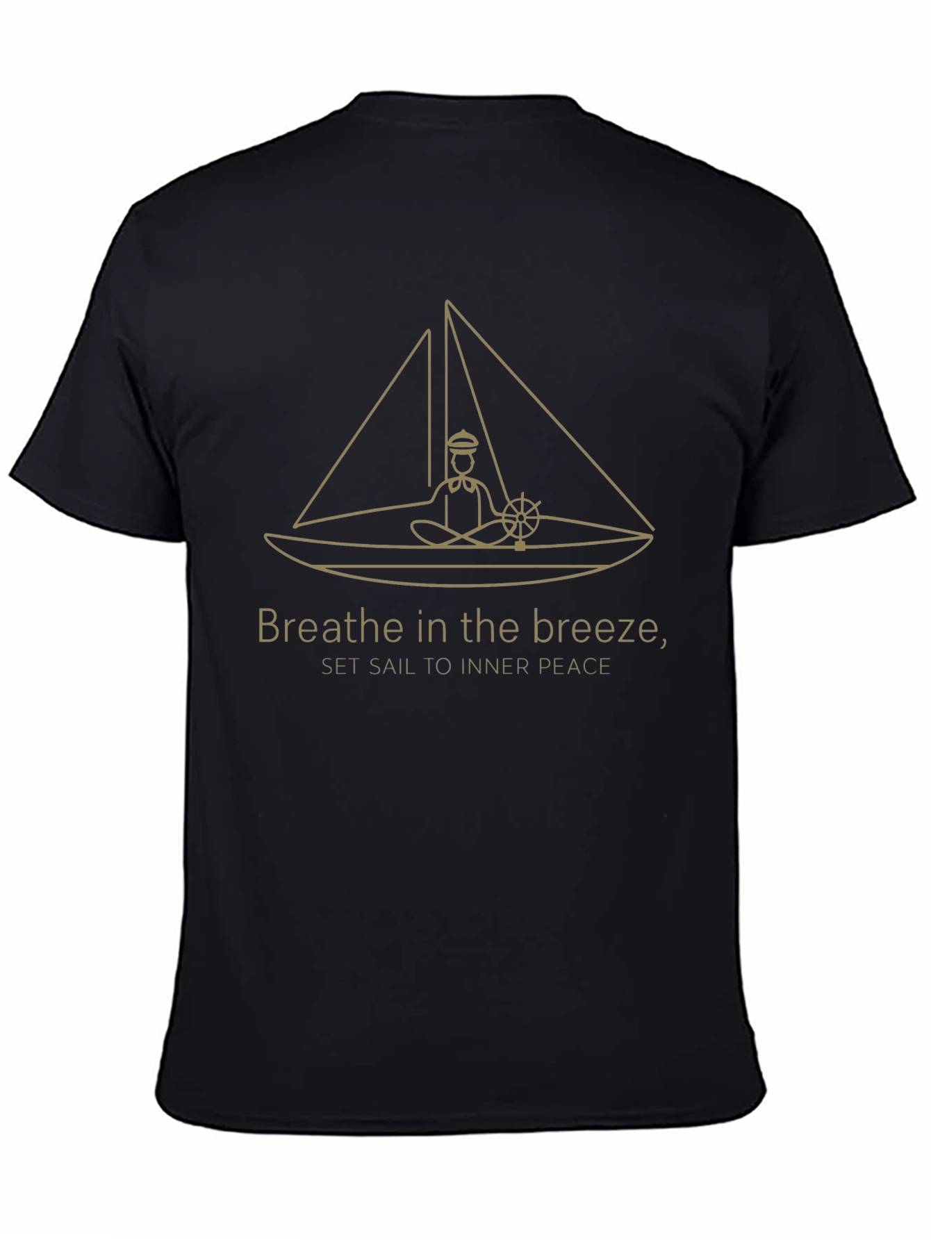 Breathe in the Breeze Black Graphic T-Shirt
