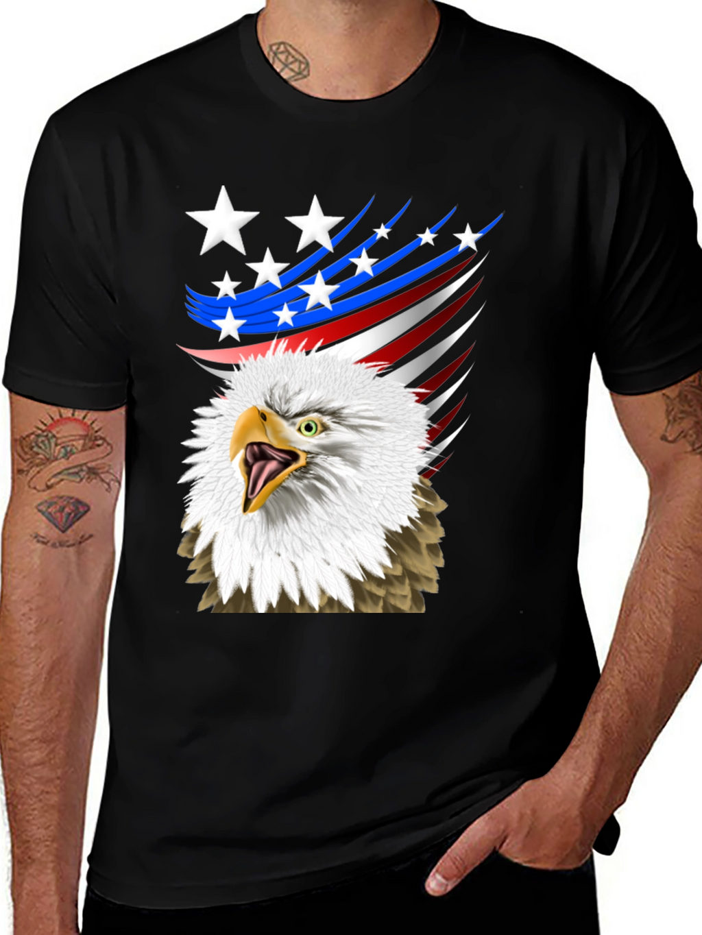 Patriotic Eagle Graphic T-Shirt