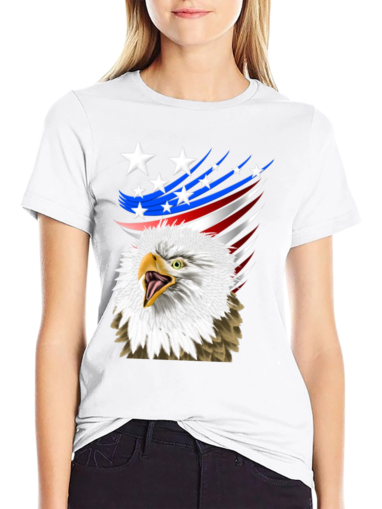 Patriotic Eagle Graphic T-Shirt