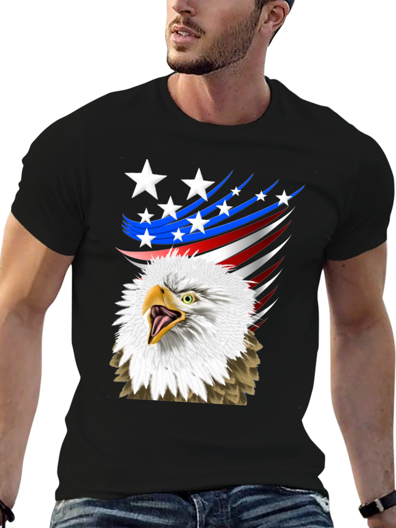 Patriotic Eagle Graphic T-Shirt