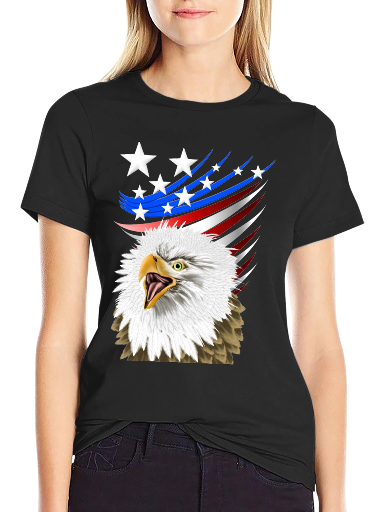 Patriotic Eagle Graphic T-Shirt