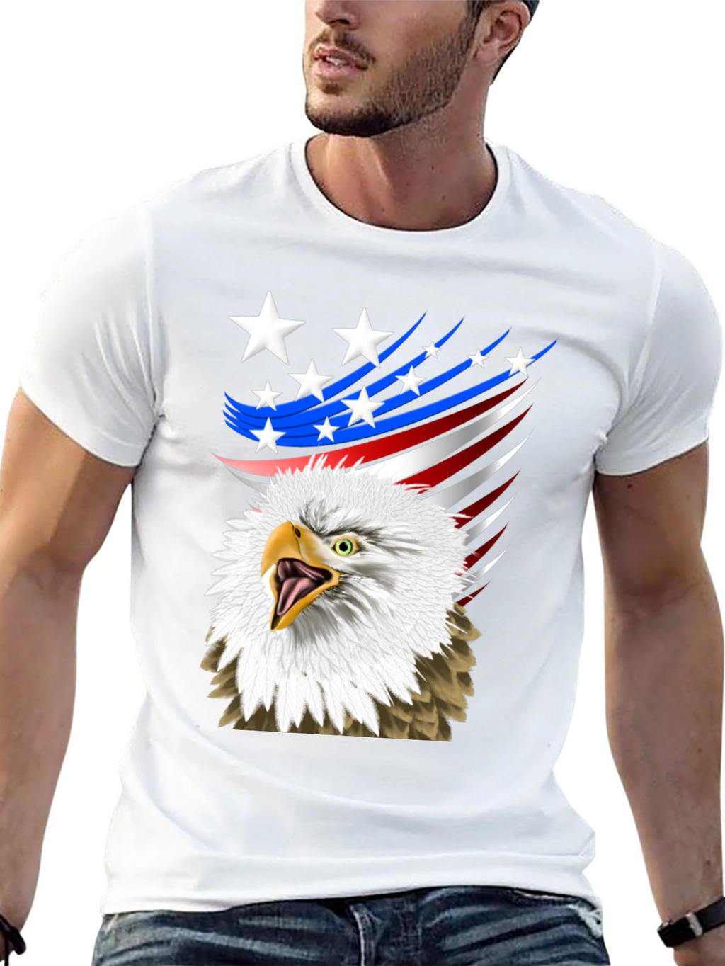 Patriotic Eagle Graphic T-Shirt