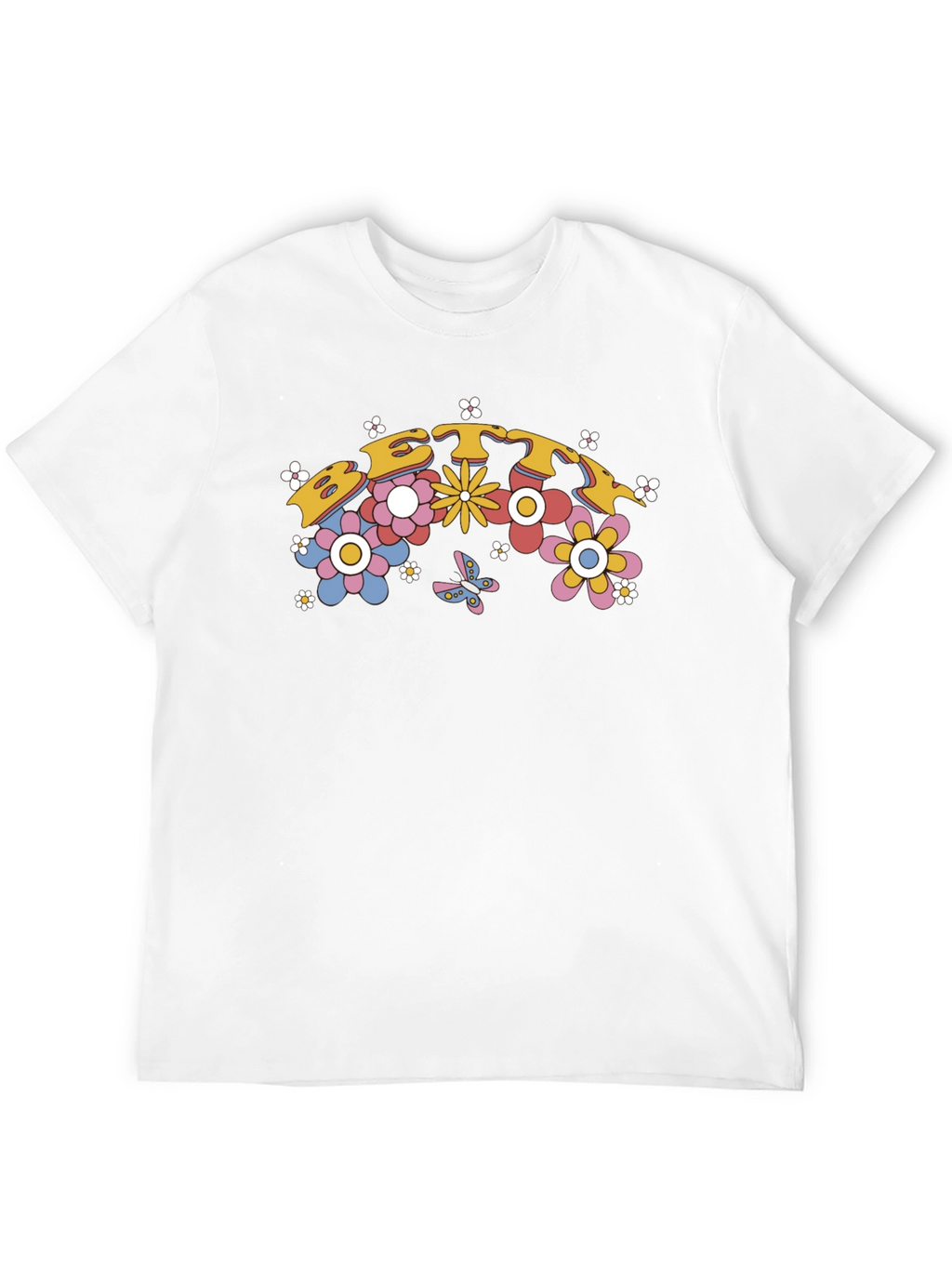 Retro Floral Graphic Tee - Black