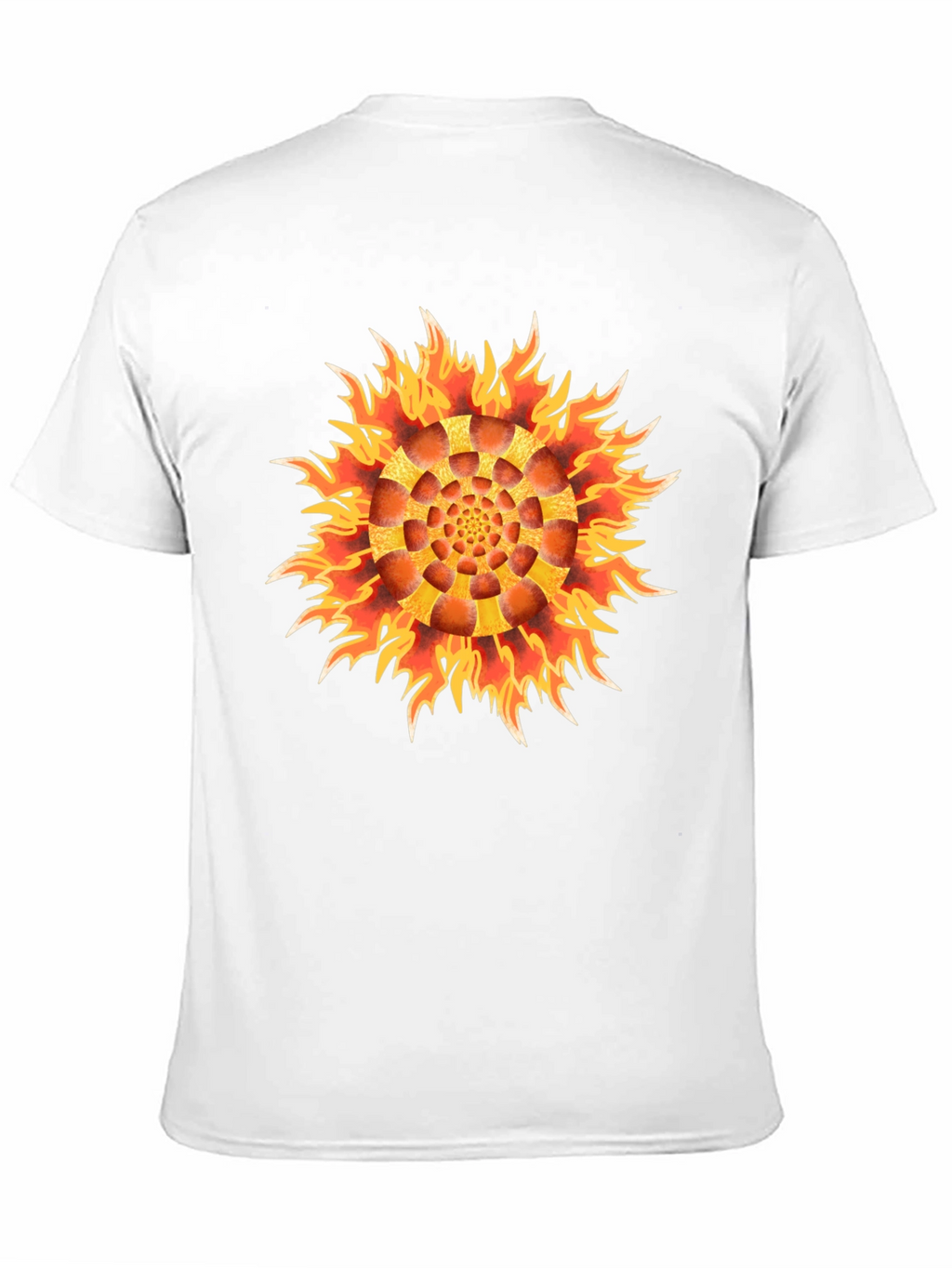 Fiery Flower Graphic Black T-Shirt
