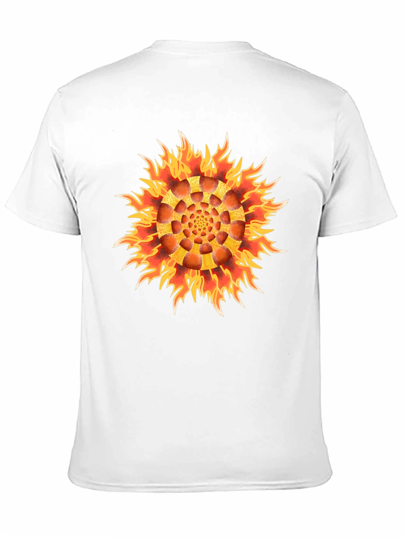 Fiery Flower Graphic Black T-Shirt