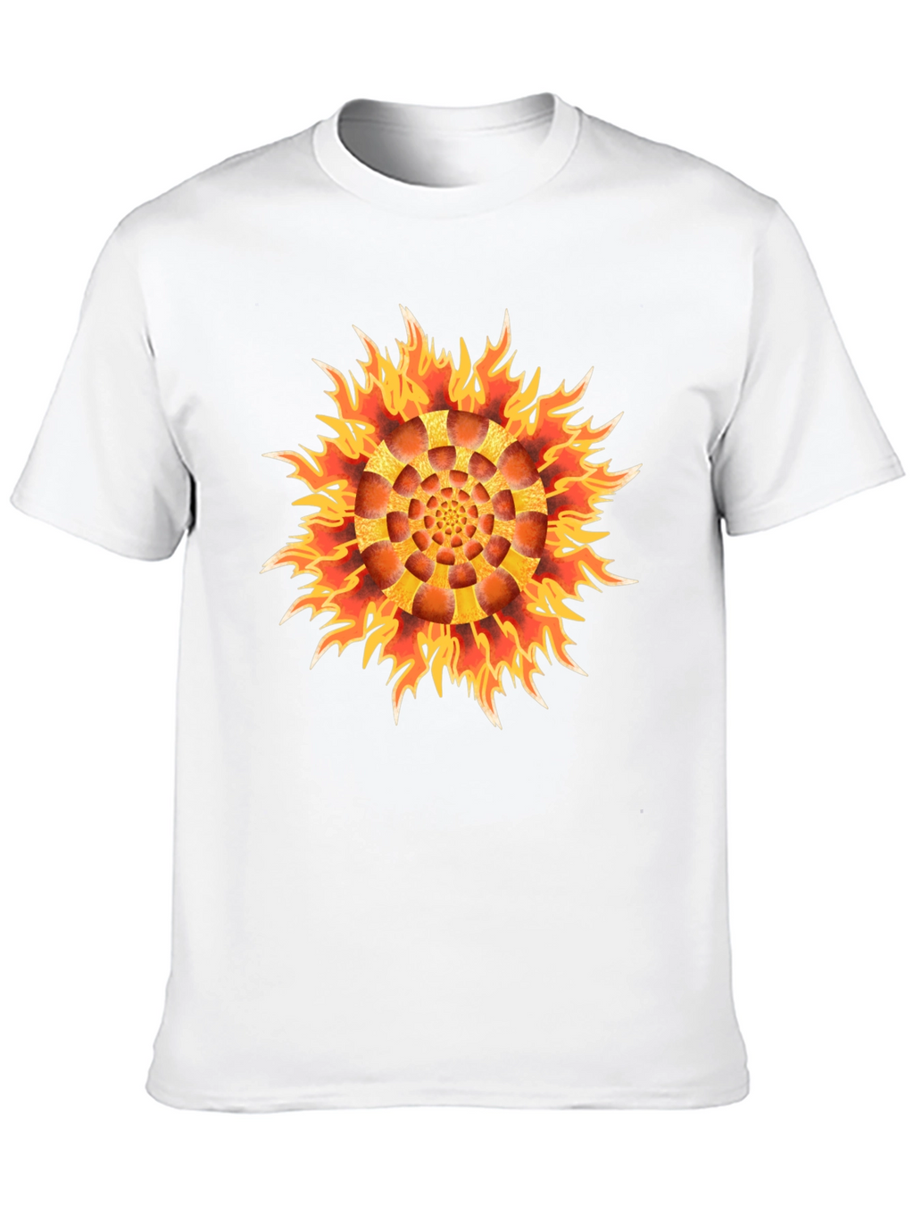 Fiery Flower Graphic Black T-Shirt