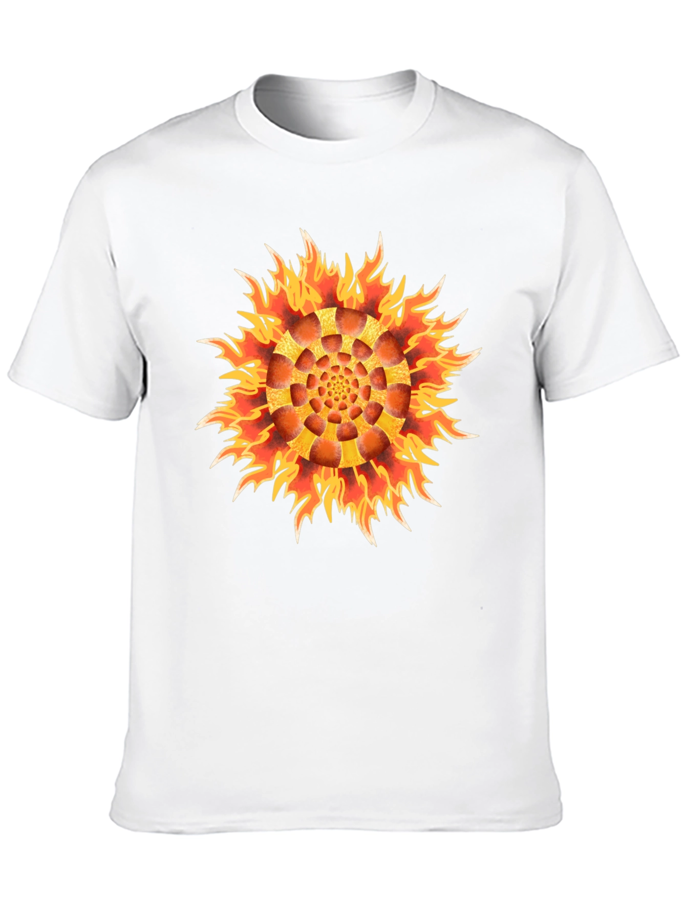 Fiery Flower Graphic Black T-Shirt