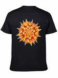 Fiery Flower Graphic Black T-Shirt