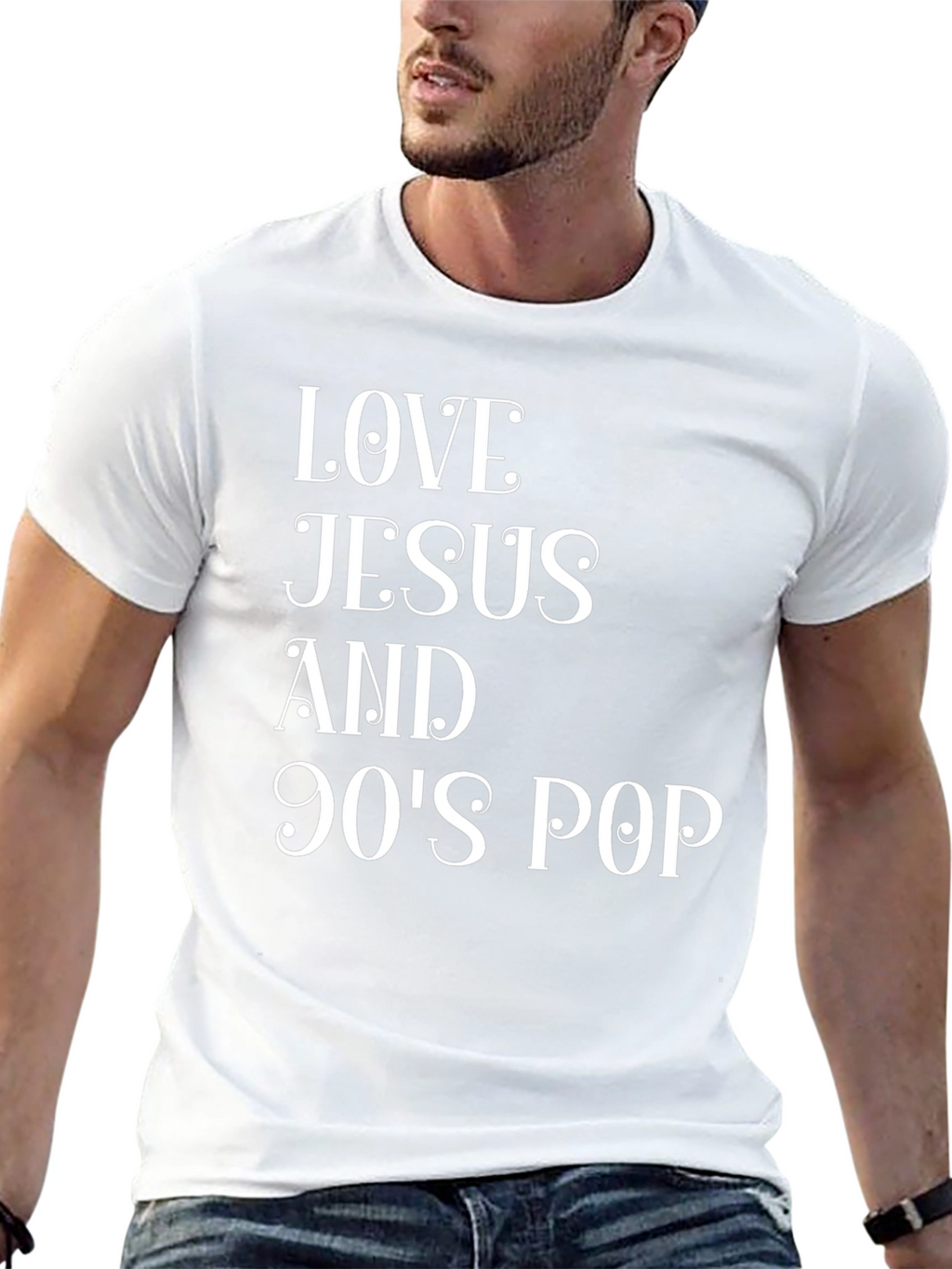 Love Jesus and 90s Pop T-Shirt