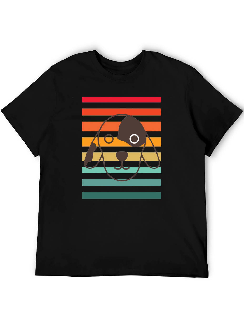 Retro Dog Graphic Tee - Unisex Black T-Shirt