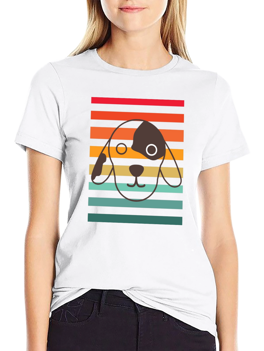 Retro Dog Graphic Tee - Unisex Black T-Shirt