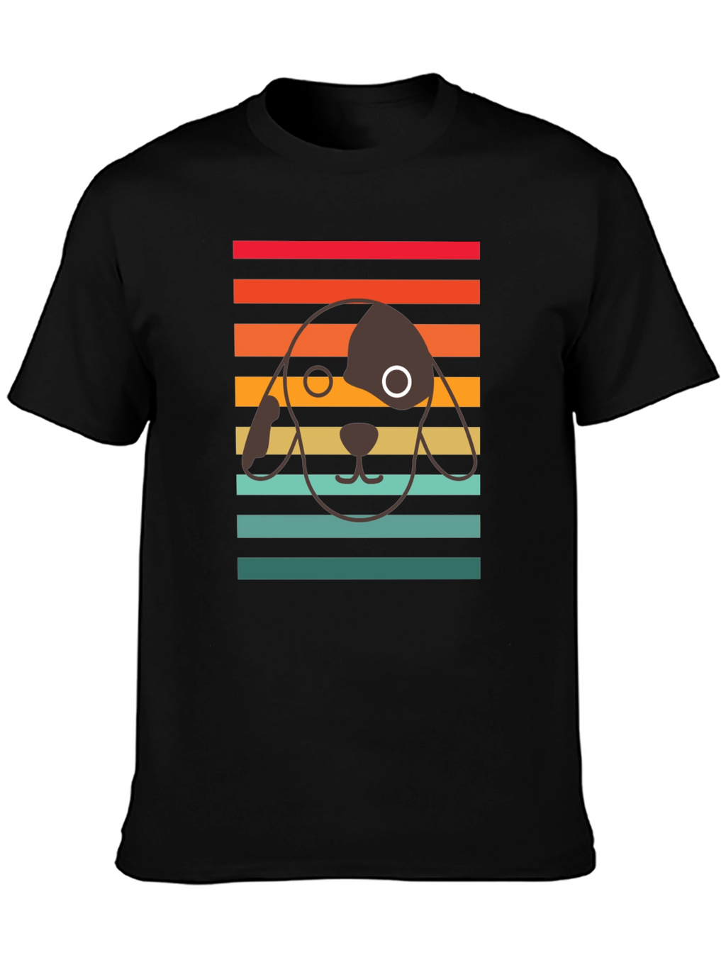 Retro Dog Graphic Tee - Unisex Black T-Shirt