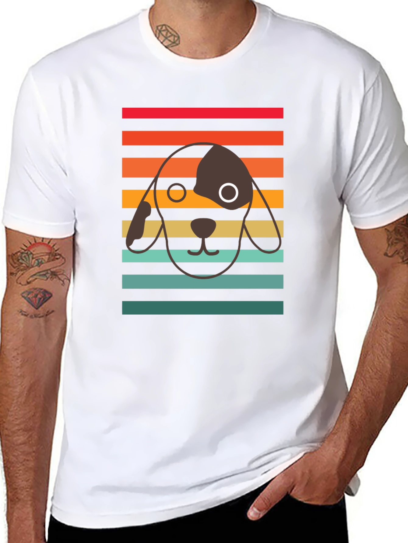 Retro Dog Graphic Tee - Unisex Black T-Shirt