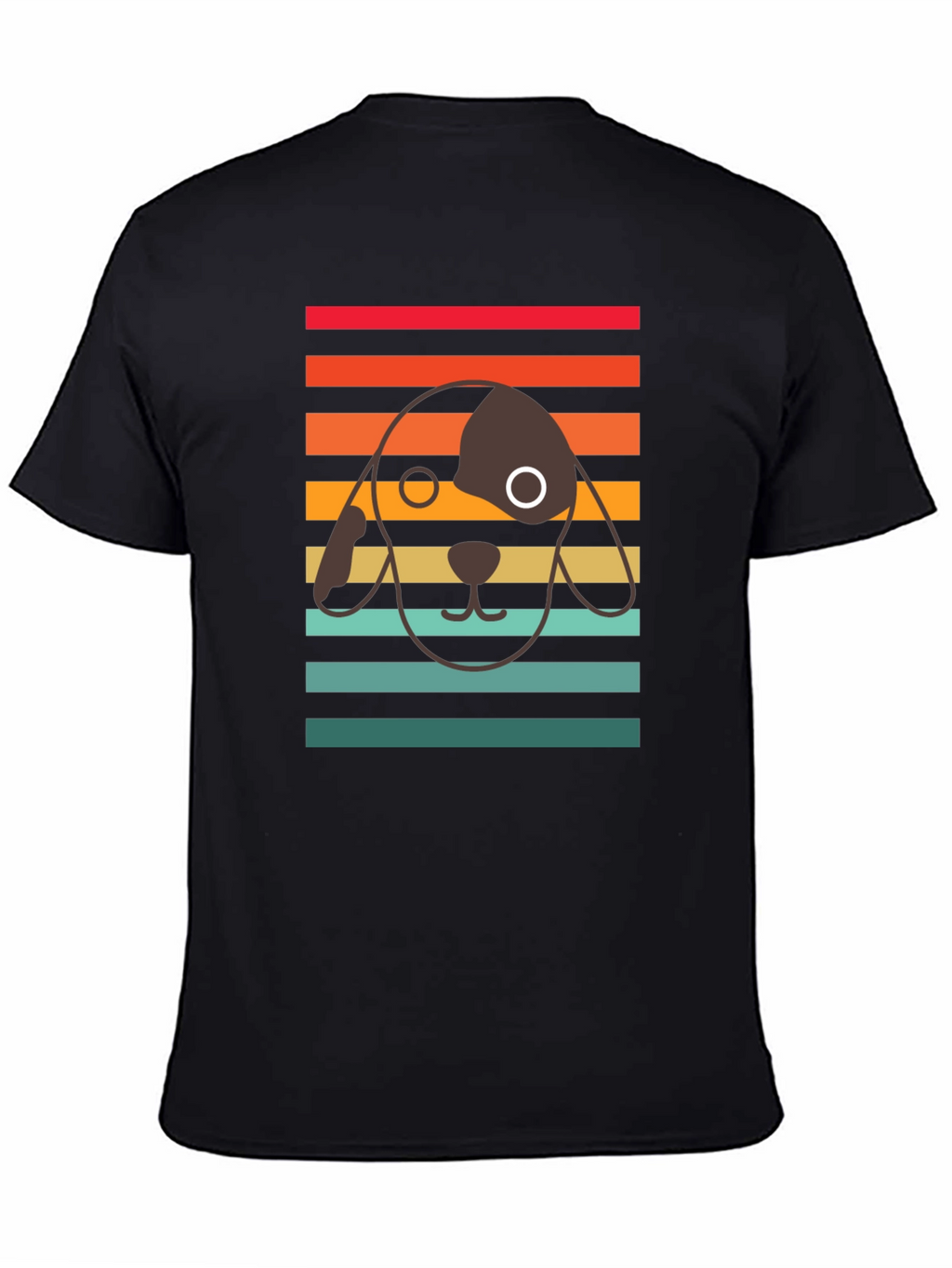 Retro Dog Graphic Tee - Unisex Black T-Shirt