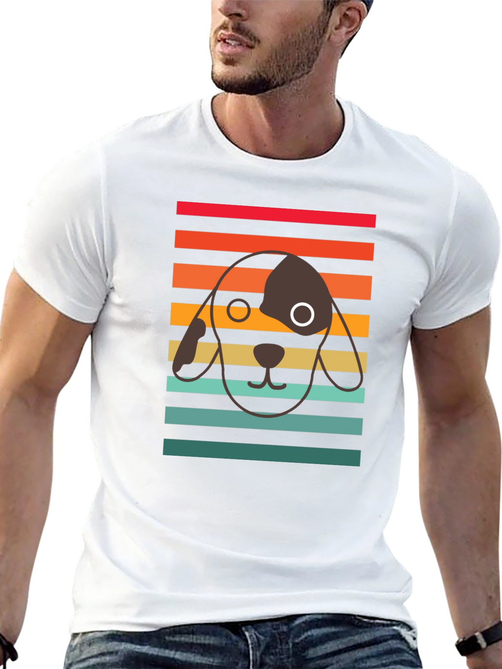 Retro Dog Graphic Tee - Unisex Black T-Shirt
