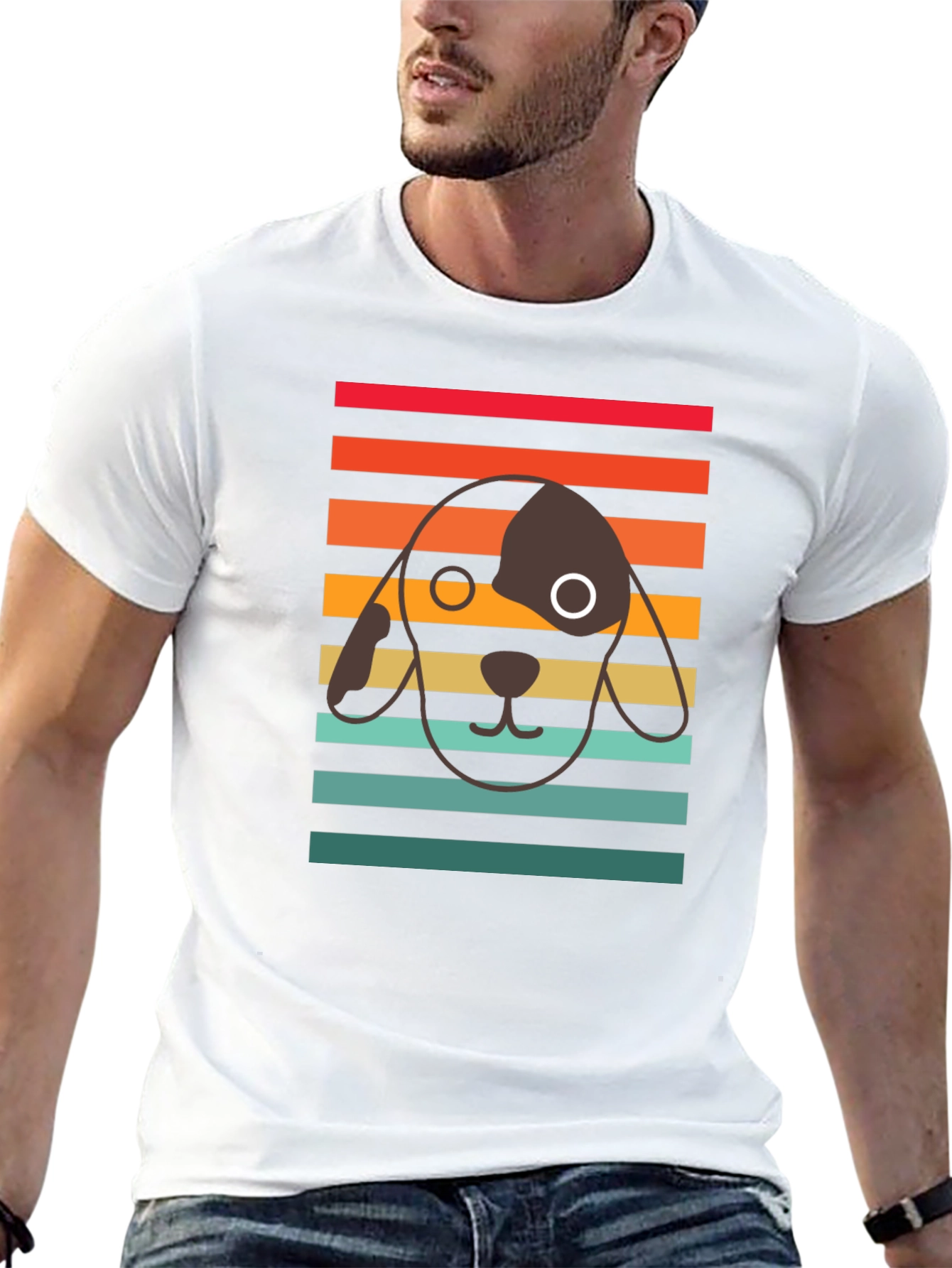 Retro Dog Graphic Tee - Unisex Black T-Shirt