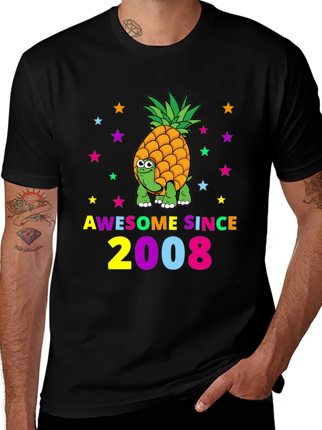 Awesome Since 2008 Turtle-Pineapple Graphic Tee