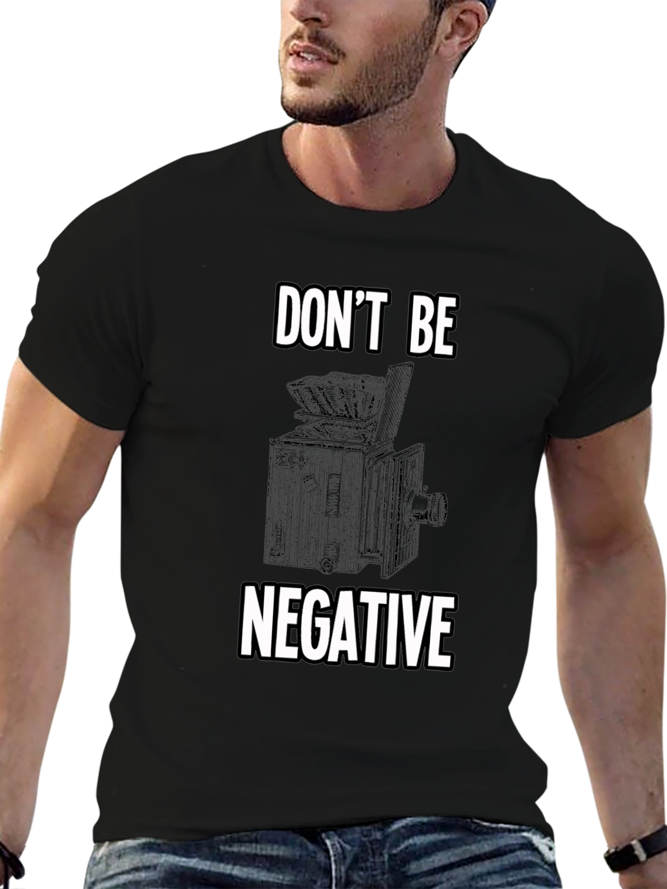Dont Be Negative Camera Graphic T-Shirt