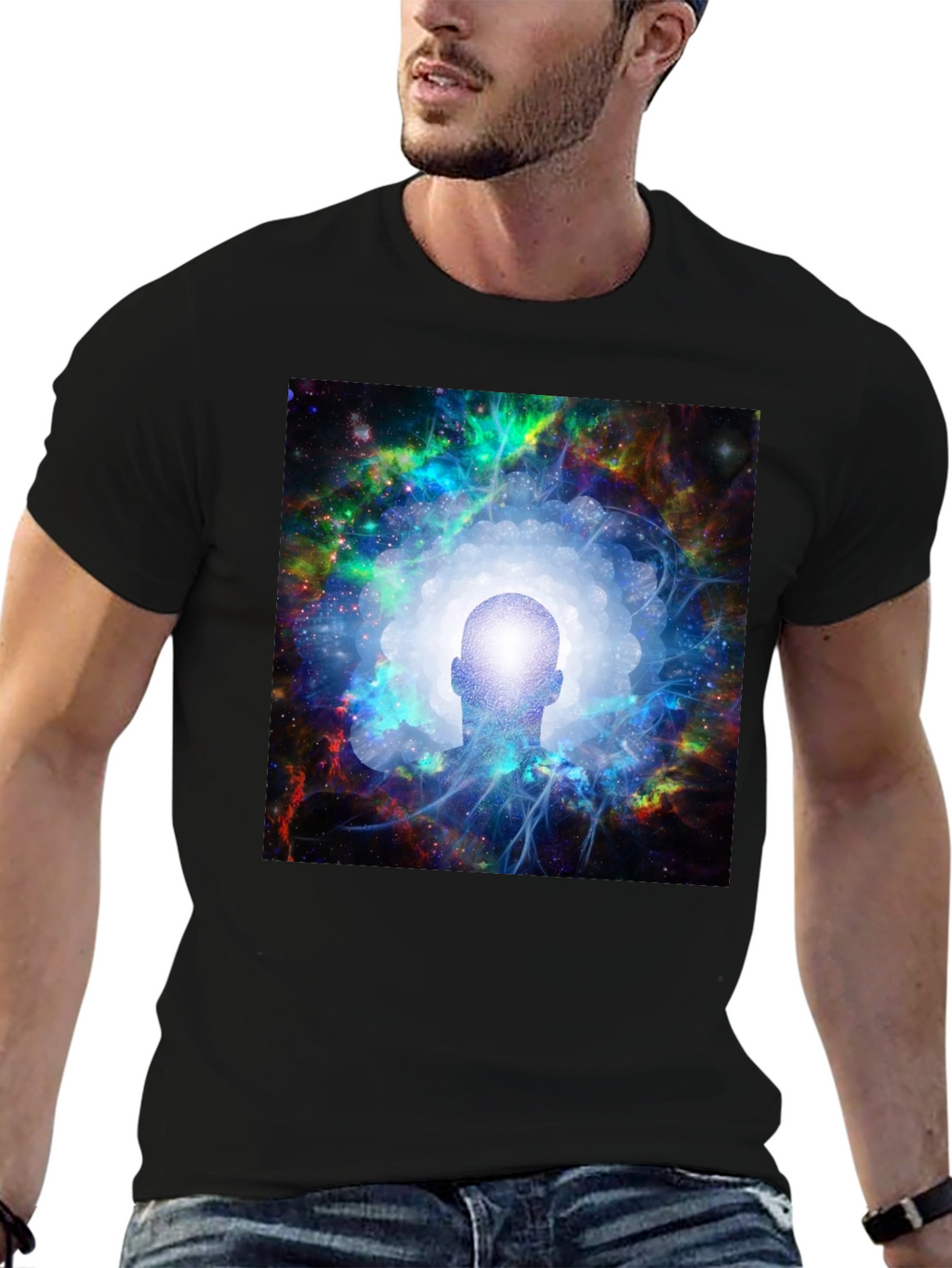 Cosmic Mind Black T-Shirt - Unisex Spiritual Tee