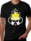 Funny Mountain Graphic Tee - Black Cotton T-Shirt
