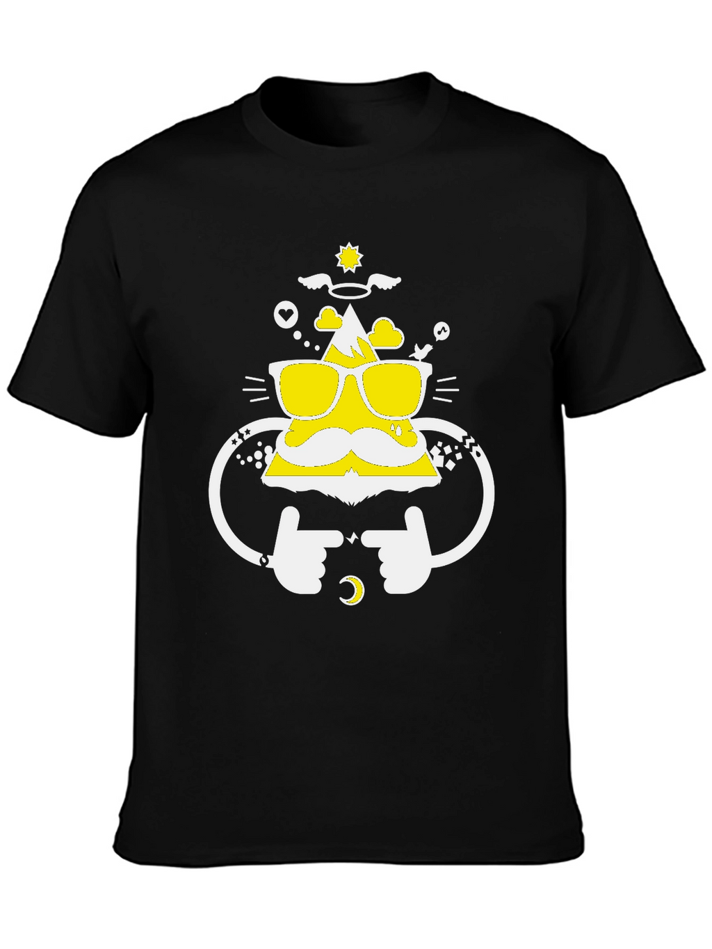 Funny Mountain Graphic Tee - Black Cotton T-Shirt