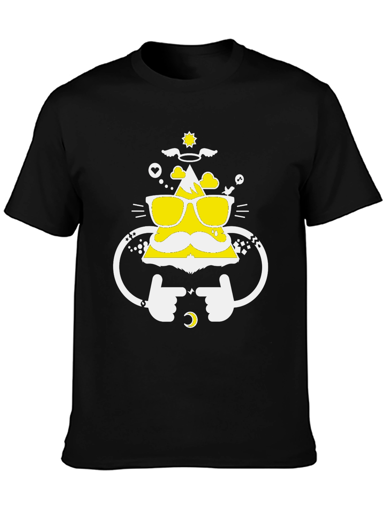 Funny Mountain Graphic Tee - Black Cotton T-Shirt