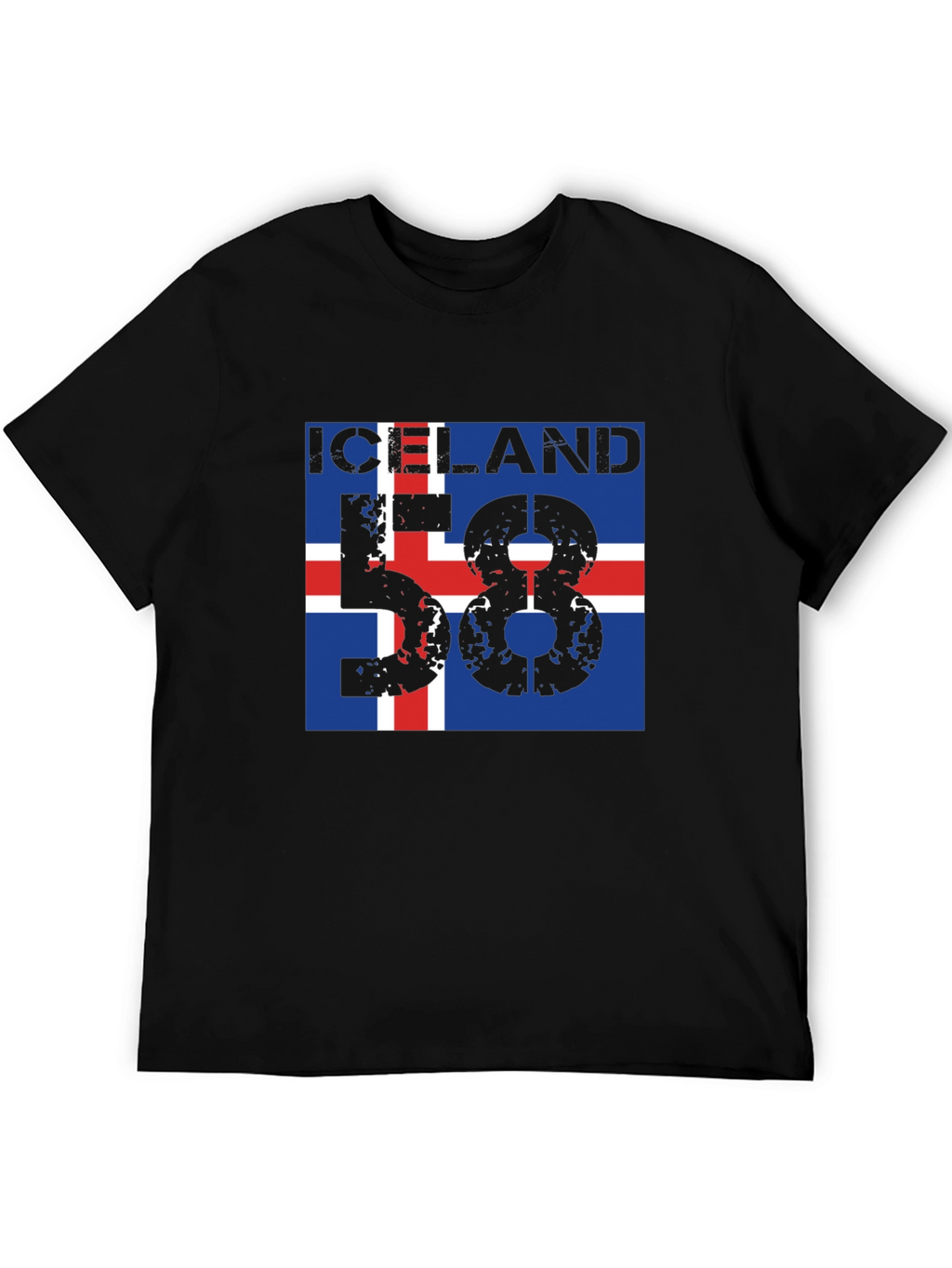 Iceland Flag Graphic T-Shirt - Black