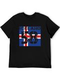 Iceland Flag Graphic T-Shirt - Black