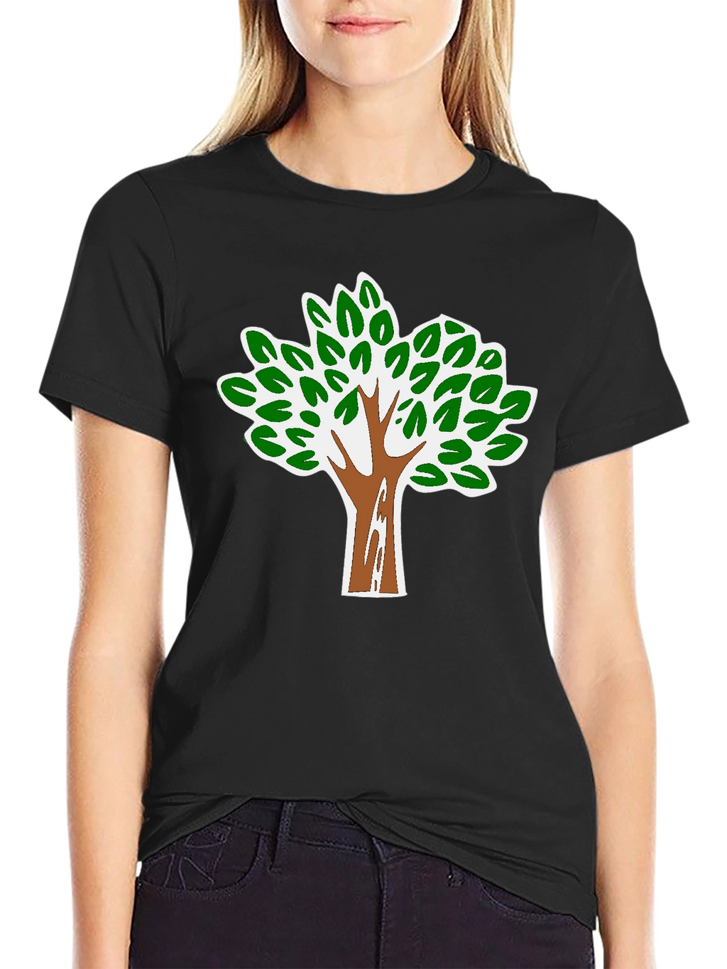 Nature Tree Graphic Tee - Black Cotton Blend