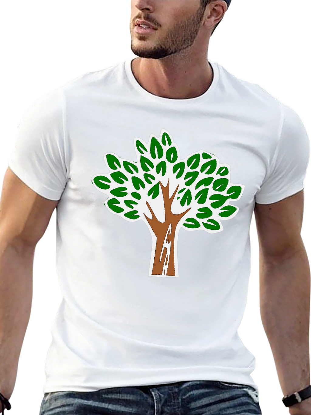 Nature Tree Graphic Tee - Black Cotton Blend