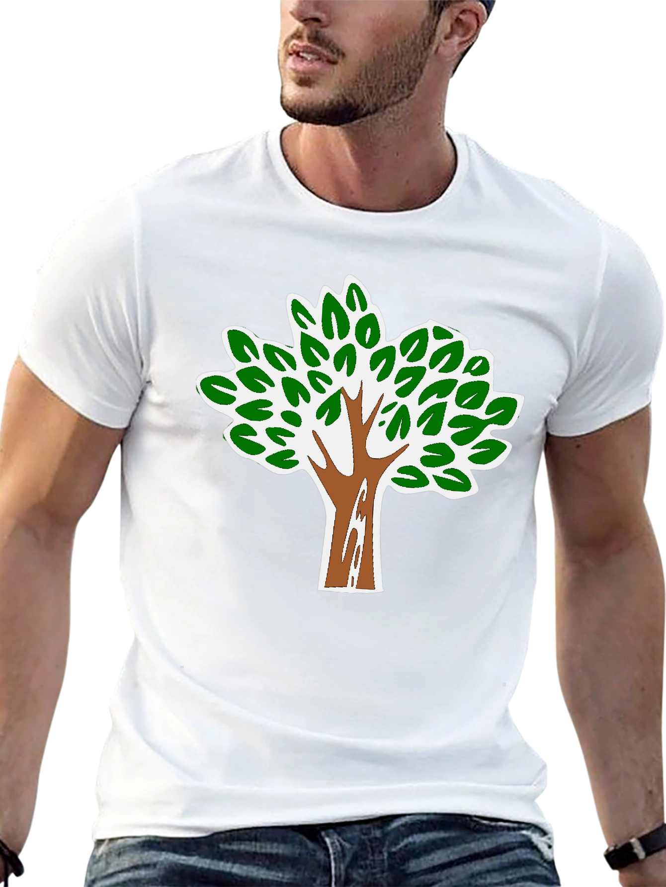 Nature Tree Graphic Tee - Black Cotton Blend