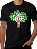 Nature Tree Graphic Tee - Black Cotton Blend