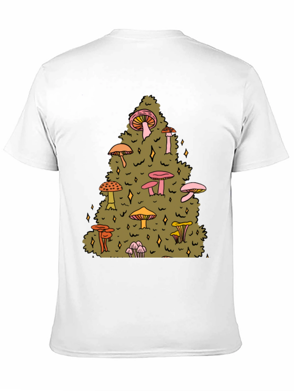 Mushroom Forest Graphic Tee - Black Cotton