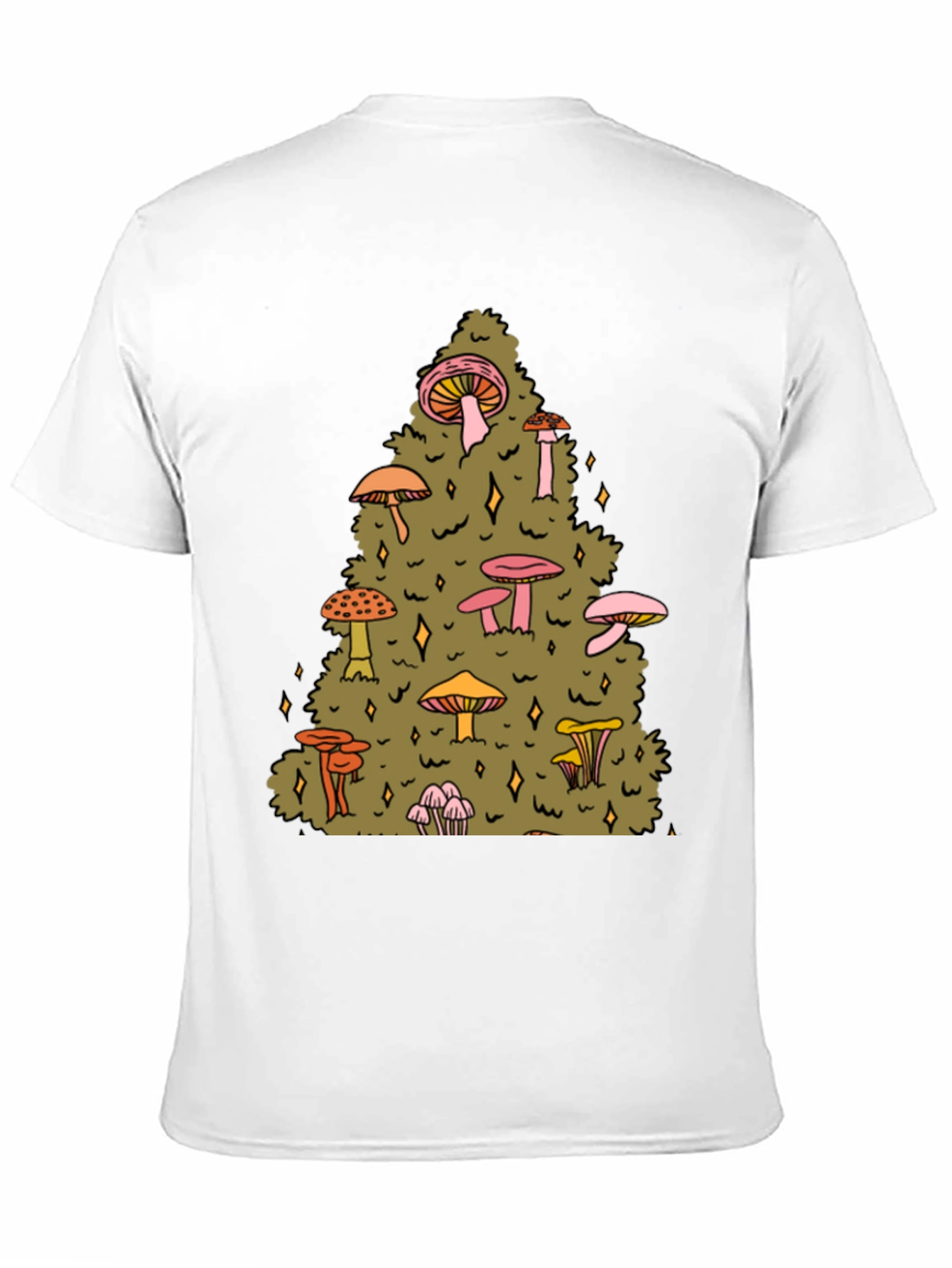 Mushroom Forest Graphic Tee - Black Cotton