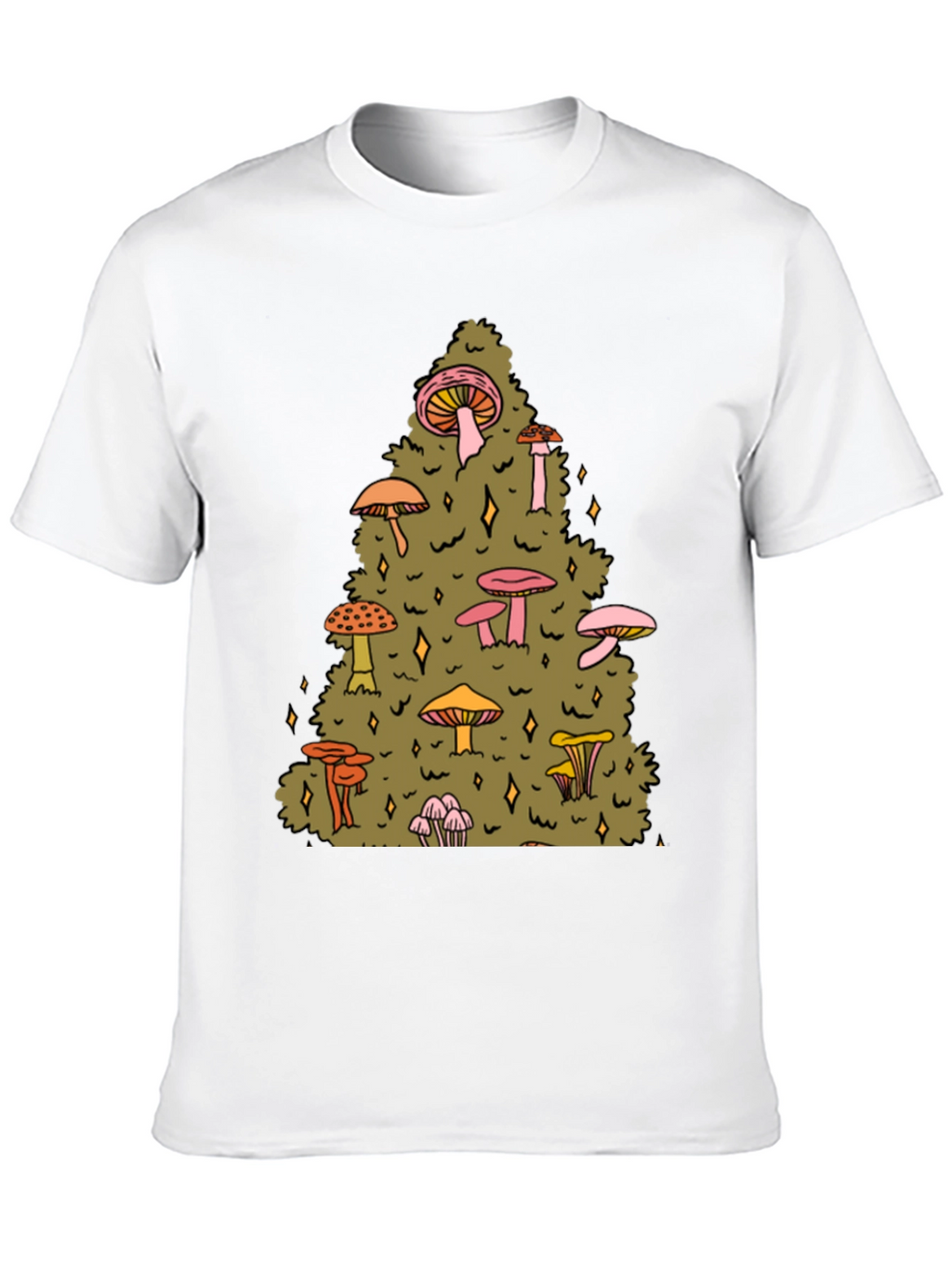 Mushroom Forest Graphic Tee - Black Cotton