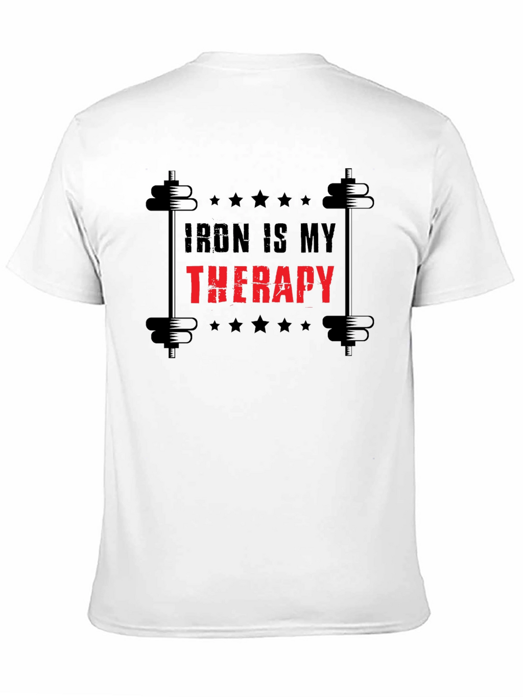 Iron is My Therapy Black Graphic T-Shirt
