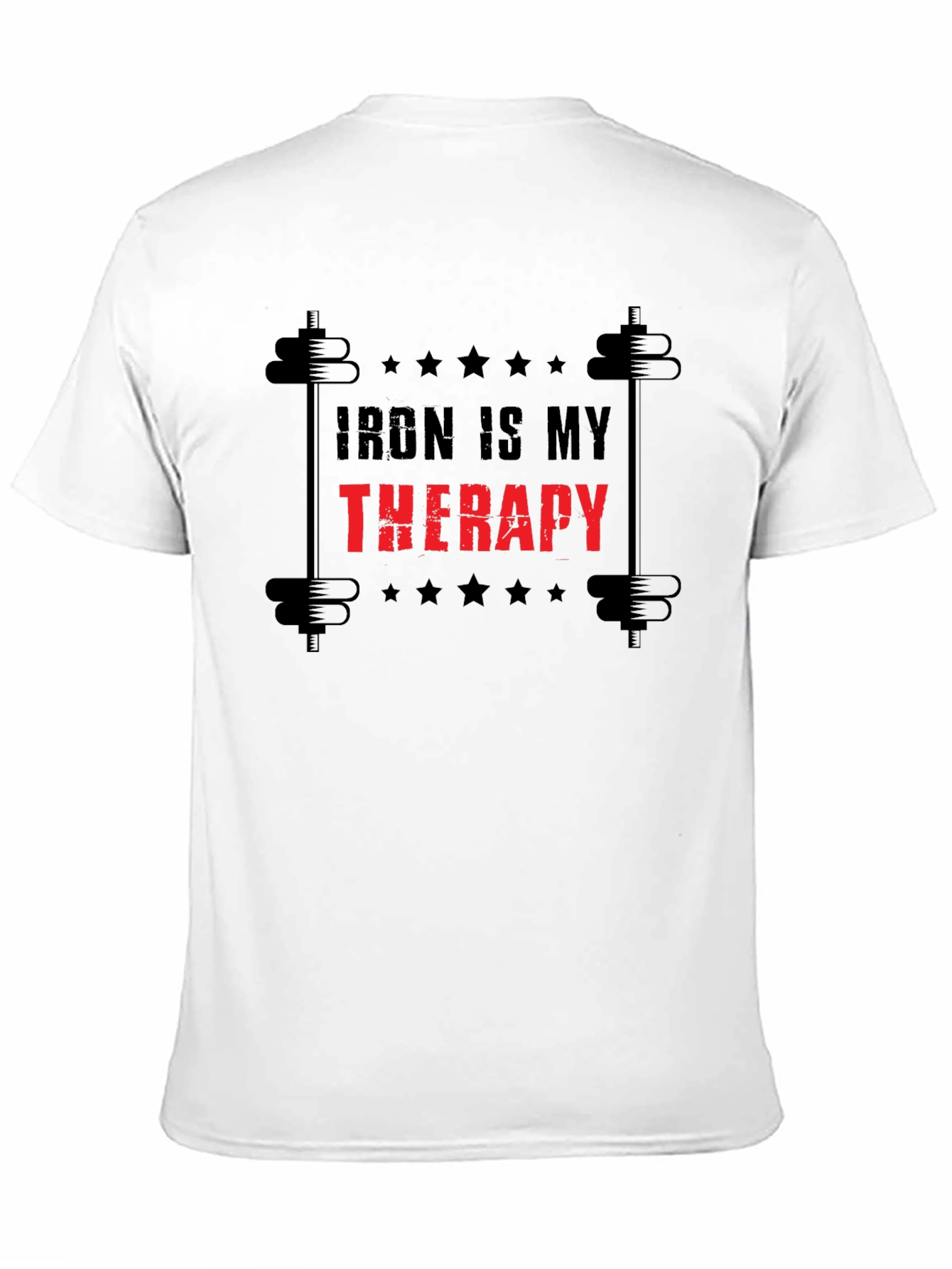 Iron is My Therapy Black Graphic T-Shirt