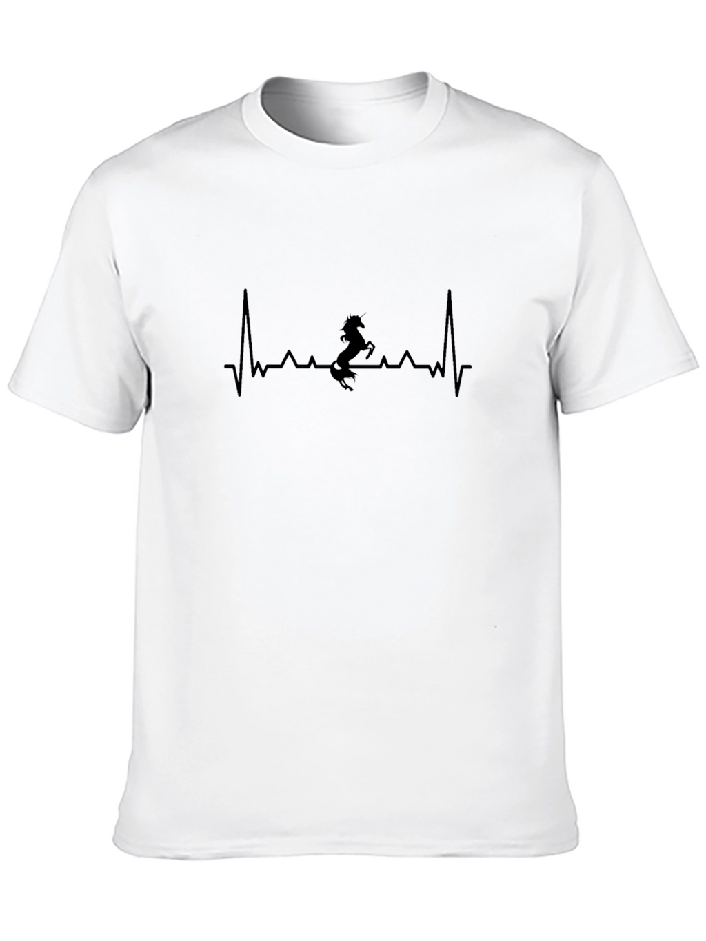 Unicorn Heartbeat Graphic Tee - Black