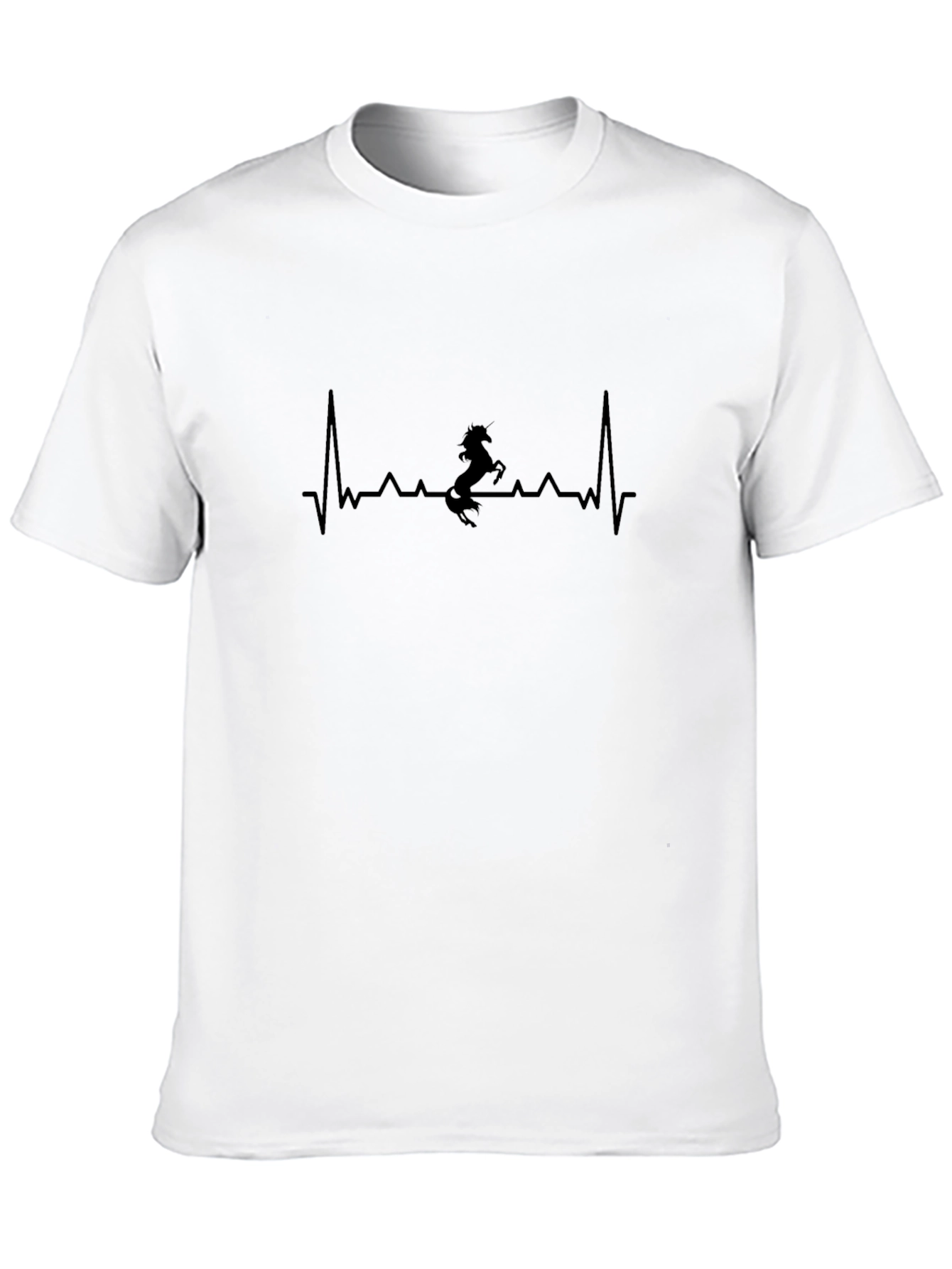 Unicorn Heartbeat Graphic Tee - Black