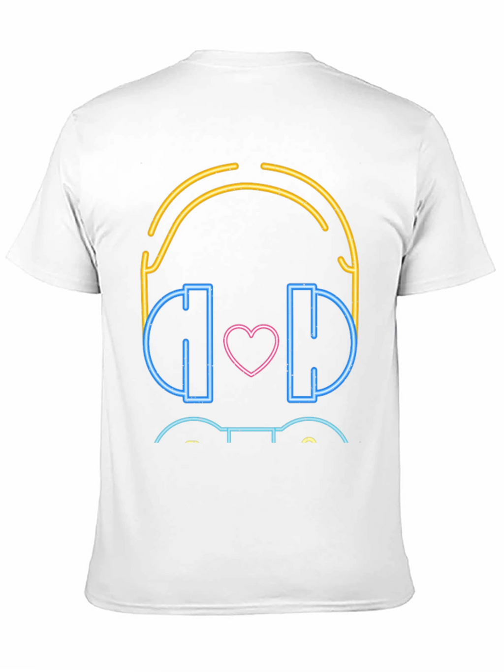 Neon Headphones Heart Graphic T-Shirt