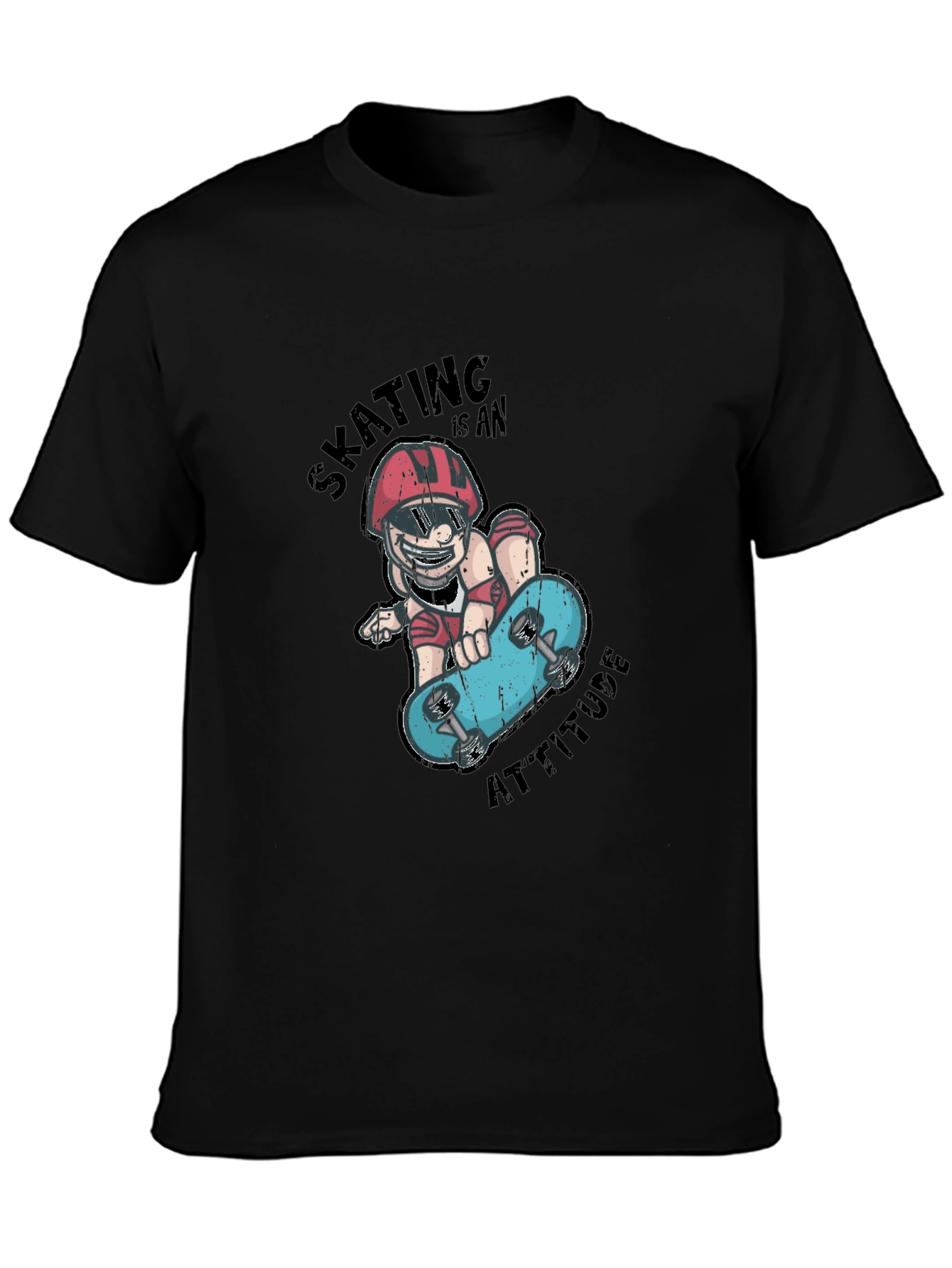 Skating Attitude Graphic Tee - Cool Skateboarder T-Shirt