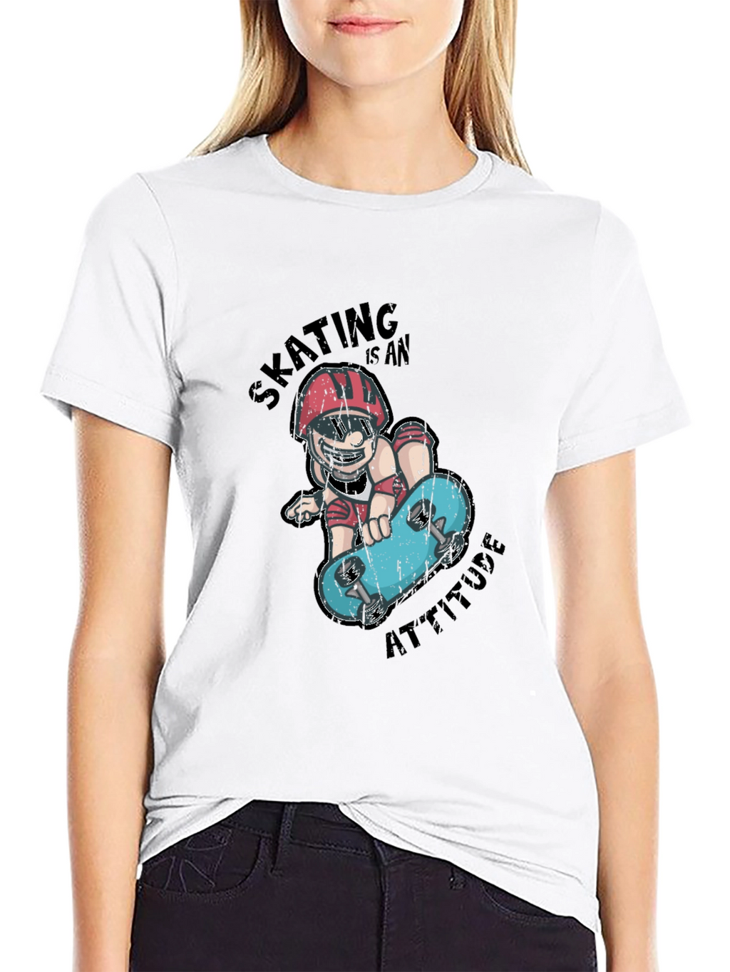 Skating Attitude Graphic Tee - Cool Skateboarder T-Shirt