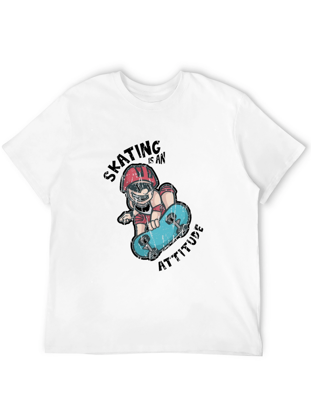 Skating Attitude Graphic Tee - Cool Skateboarder T-Shirt