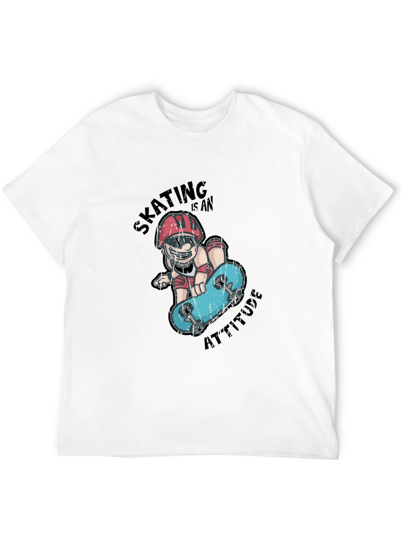 Skating Attitude Graphic Tee - Cool Skateboarder T-Shirt