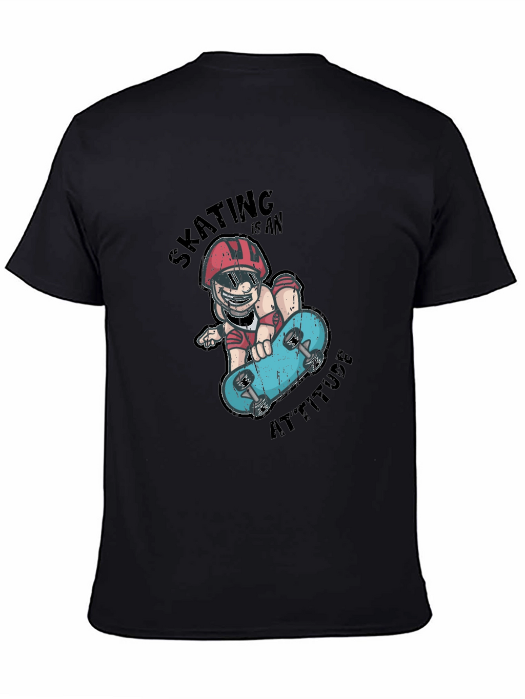 Skating Attitude Graphic Tee - Cool Skateboarder T-Shirt
