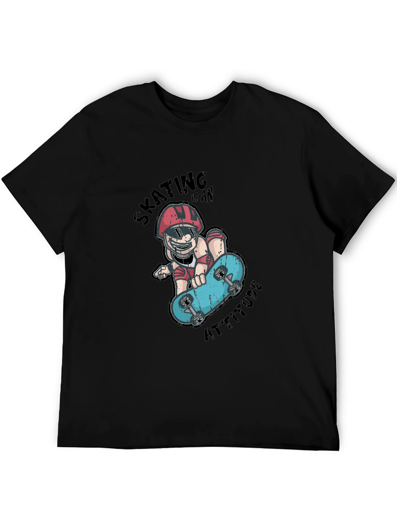 Skating Attitude Graphic Tee - Cool Skateboarder T-Shirt