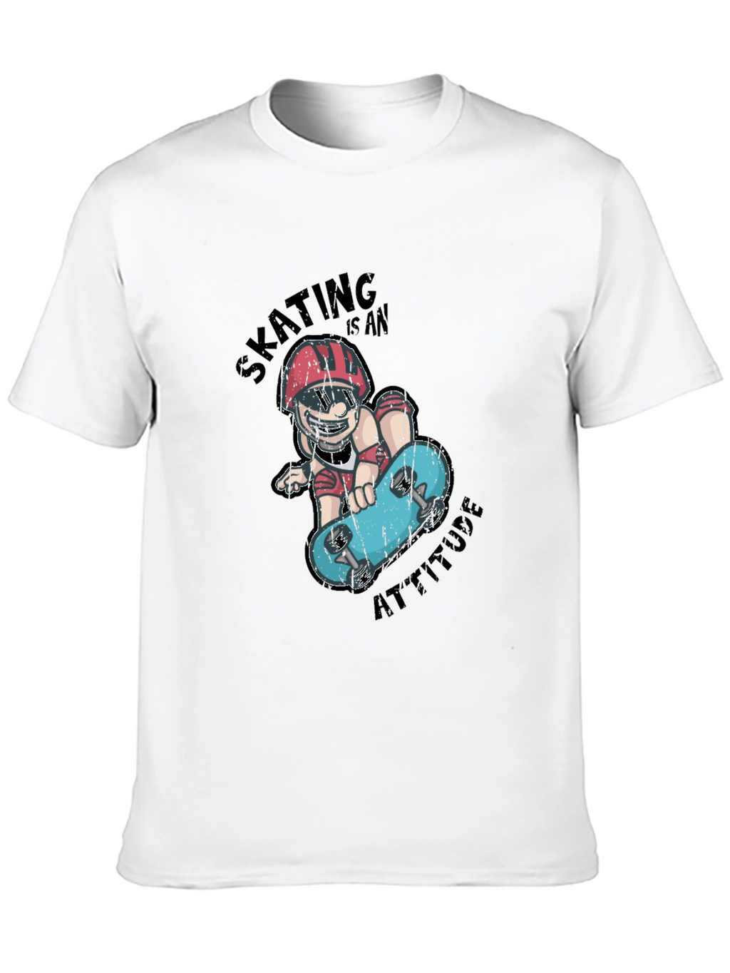 Skating Attitude Graphic Tee - Cool Skateboarder T-Shirt
