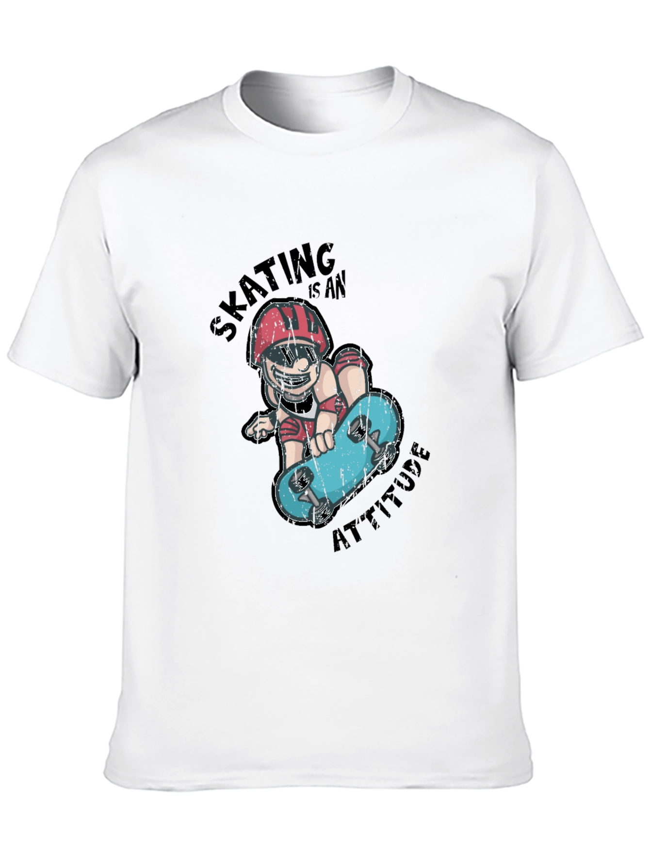 Skating Attitude Graphic Tee - Cool Skateboarder T-Shirt